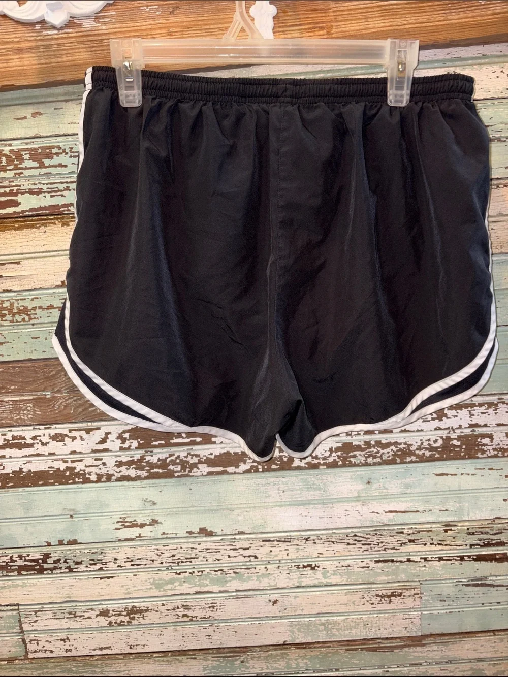 Nike Women's Black Athletic Shorts with White Piping